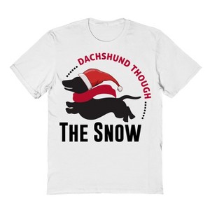 Rerun Island Men's Christmas Dog Dachshund Short Sleeve Graphic Cotton T-Shirt - 1 of 1