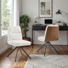 Art Leon Modern Fabric 360 Degrees Swivel Armless Office Chairs with Metal Legs, Set of 2 - 2 of 4
