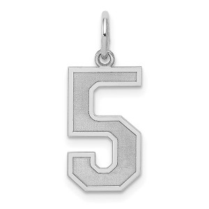 Black Bow Jewelry Sterling Silver, Jersey Collection, Medium Number 5 Pendant - 1 of 4