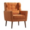 37.6' Tall Modern Accent Chair, Upholstered Foam Filled Reading Chairs With Cushion And High Backrest, Chenille Fabric Lounge Tufted Armchair - 2 of 4