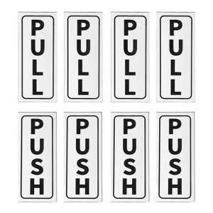 Unique Bargains PVC Self-Adhesive Waterproof Stores Shops Push Pull Door Sign 4 Set - 1 of 4