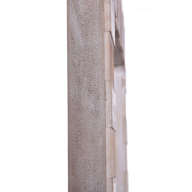Rectangular Faux Wood Striped Wall Mirror Brown - StyleCraft, 6 of 7