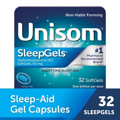 Unisom SleepGels Nighttime Sleep-Aid Softgels - Diphenhydramine HCl - 32ct