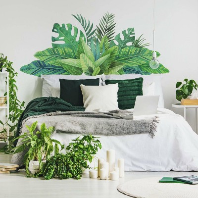 Watercolor Tropical Leaves Peel and Stick Giant Wall Decal - RoomMates