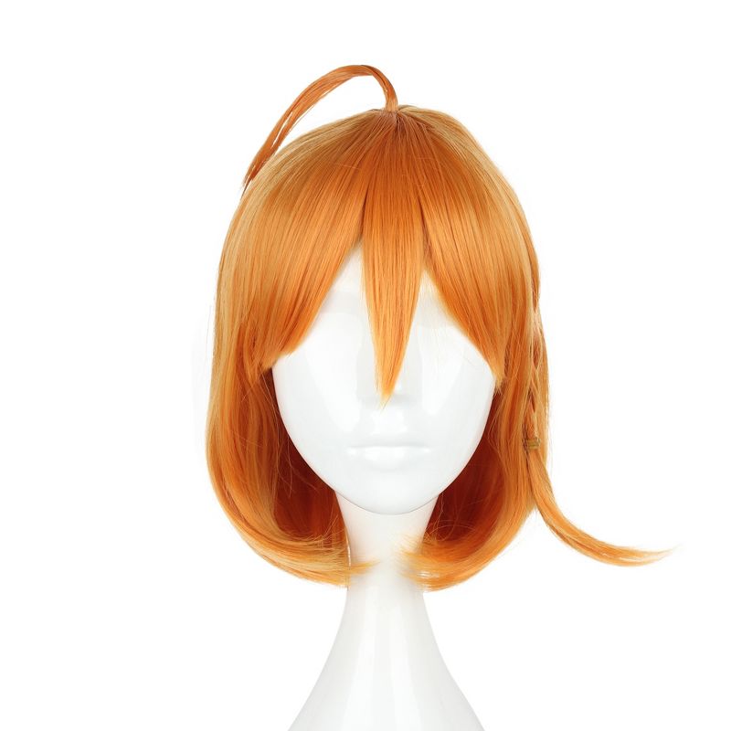 Unique Bargains Women's Wigs 14" Orange with Wig Cap Synthetic Fibre, 1 of 7