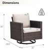 Buenhomino Outdoor Patio Swivel Rocker Chairs - 4pcs Wicker Rattan Patio Rocking Glider Chair Set with High Back for Porch Deck Backyard - 3 of 4