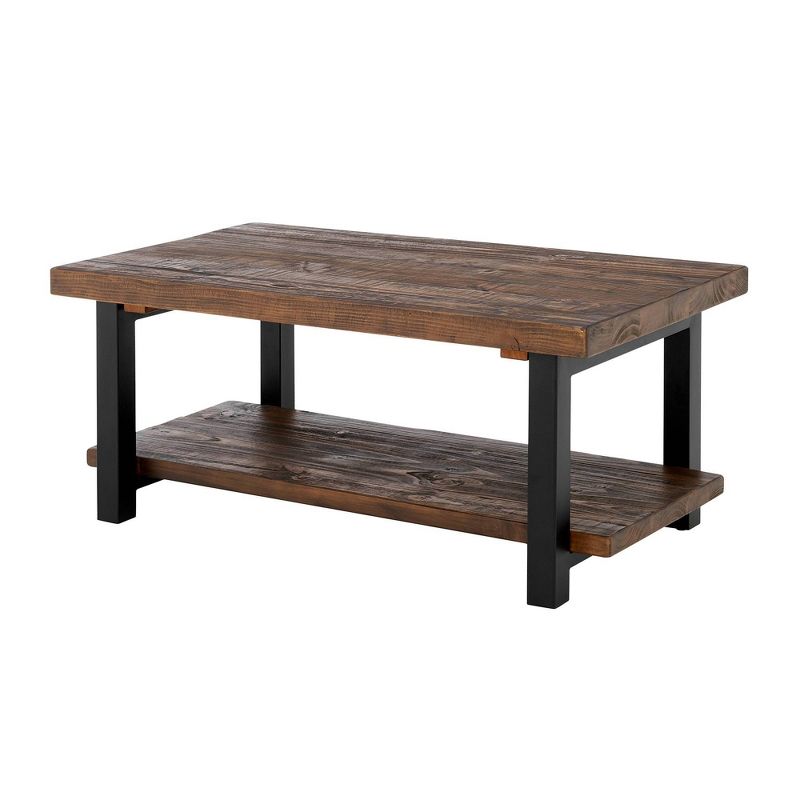 42" Pomona Wide Coffee Table Reclaimed Wood Rustic Natural - Alaterre Furniture, 1 of 10