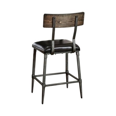 Set of 2 Industrial Counter Height Barstools Gray - Benzara