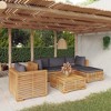 vidaXL Outdoor Lounge Set in Solid Teak Wood with Comfortable Dark Gray Cushions - Adjustable Design for Garden and Patio - 2 of 4