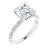 Pompeii3 3 1/3Ct Asscher Cut & Diamond Engagement Ring in White, Yellow, or Rose Gold - 2 of 4