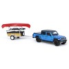 Greenlight Collectibles 1/64 2021 Jeep Gladiator Hydro Blue, Canoe Trailer with Canoe Rack, Hitch & Tow 24 32240-C - 2 of 4