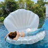 Jasonwell Inflatable Seashell Pool Float, Giant Clam Toy with Pearl Ball for Kids' Birthday, Summer Mermaid Beach Party (White) - 3 of 4