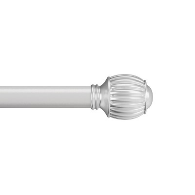 Hastings Home Curtain Rod, Silver with Cone Finials
