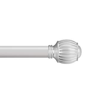 Hastings Home Curtain Rod, Silver with Cone Finials