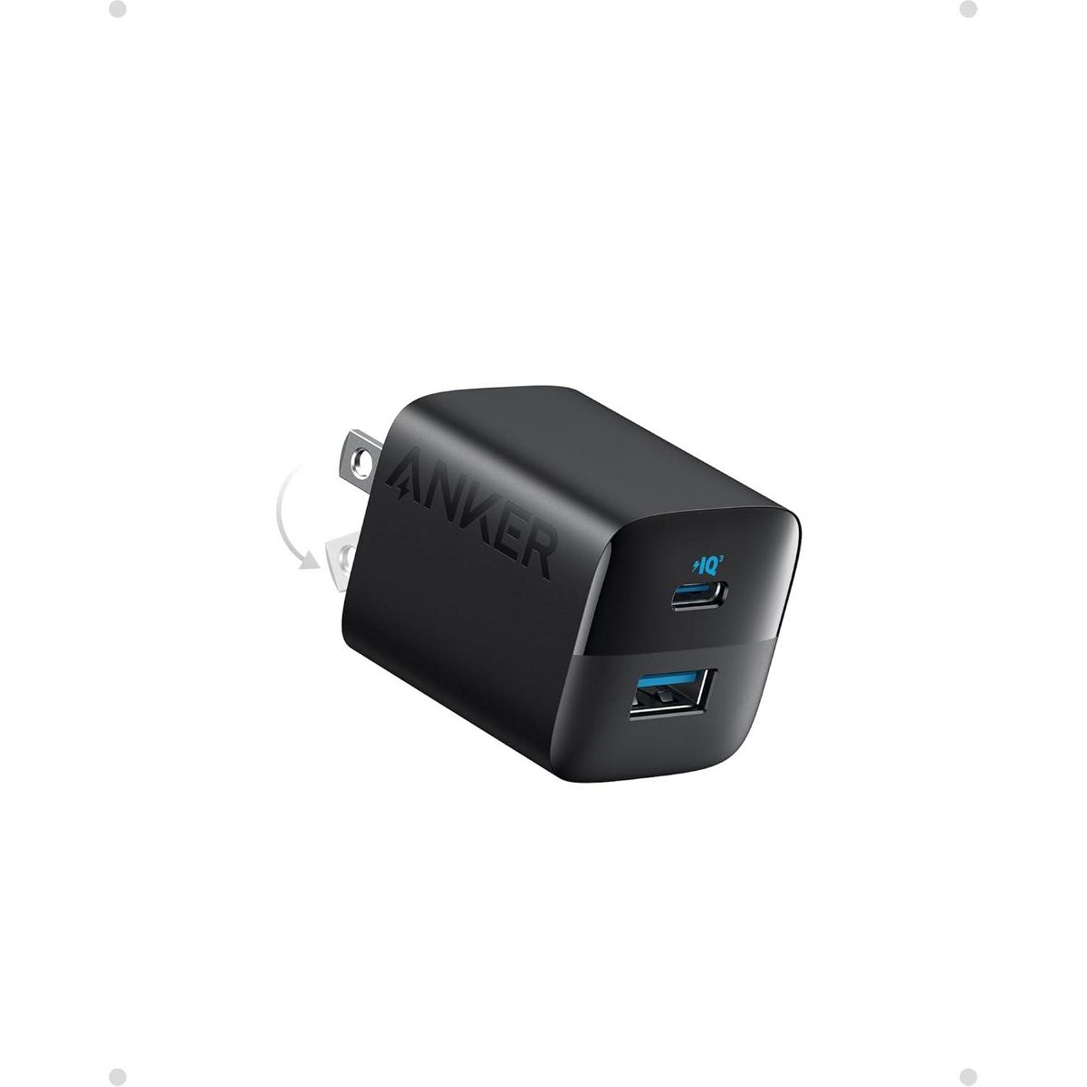 Anker USB Charger Block, 33W 2 Port Compact Type C Charger with Foldable Plug for iPhone 17/16 Series, Galaxy, and More