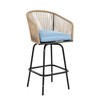 Outdoor Bar Stools Set of 4, 4-Piece Patio Bar Stools W/Armrests, All Weather Rattan Bar Chairs with Backrest, Wicker Bar Stools for Backyard, Garden - 2 of 4