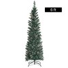Green Artificial Pencil Christmas Tree with PVC Branches, Realistic Pine Cones, Foldable Metal Stand, Slim Space-Saving Design for Holiday Décor - 2 of 4