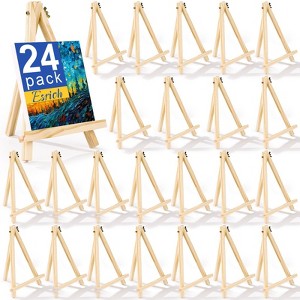 Aoibox 24 Pack Wood Easel Stand 9 Inch Portable Tripod Tabletop Display for Painting Art Photo Sign Craft Kids Events - 1 of 4