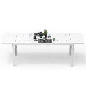 CAVINAS Dining Table Kitchen Table Aluminum Patio Extendable White Dining Room Table - 1 of 4