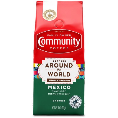 Community Coffee Coffees Around the World Medium Roast Mexico Blend Ground Coffee - 11oz