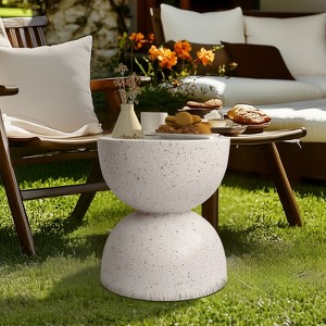 Artloge Lightweight Concrete Round Accent Sofa Side Table Occasional Chair End Table - 1 of 4