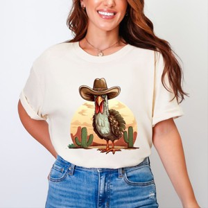Simply Sage Market Turkey Bird Western Garment Dyed Tee - 1 of 4