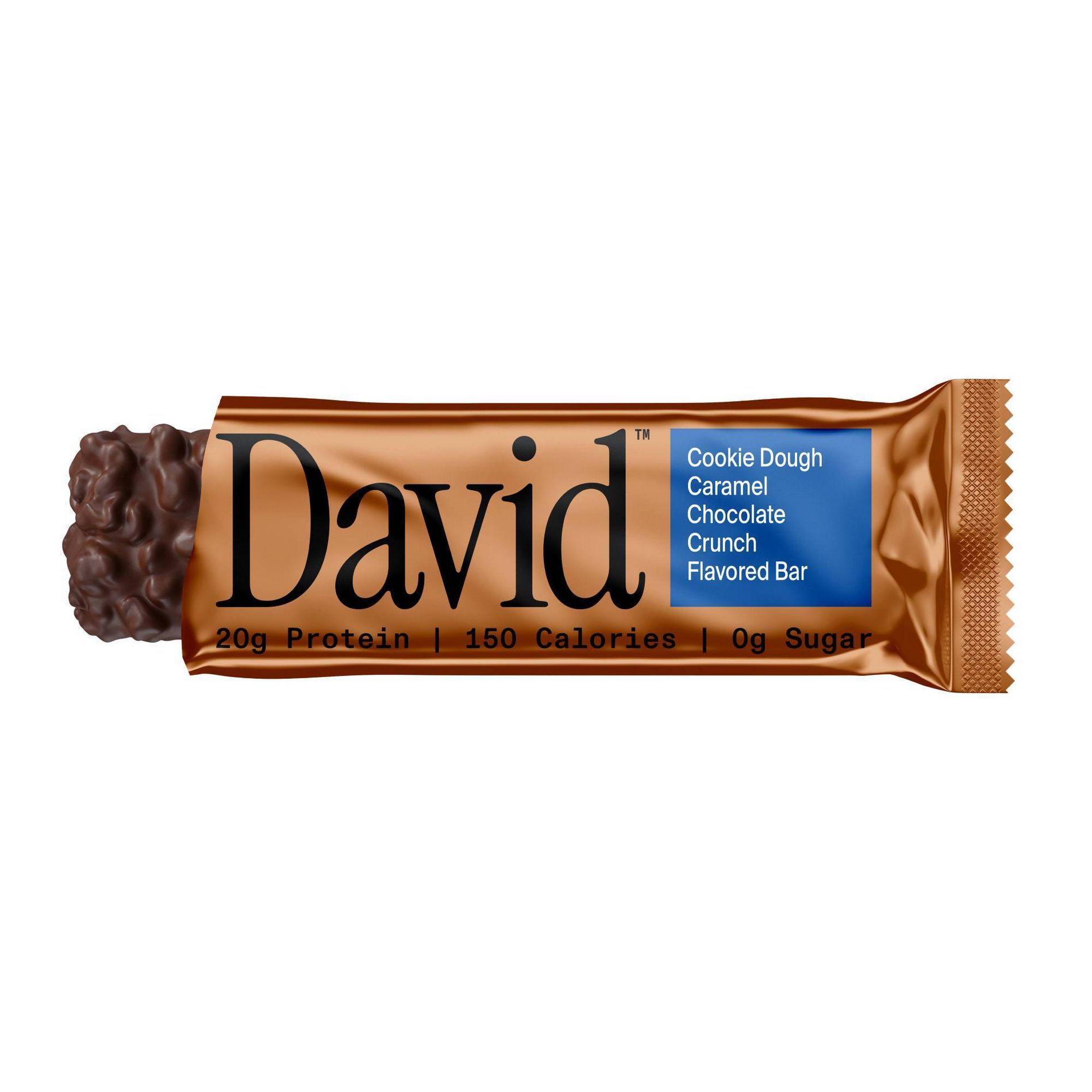 David Protein Bronze Cookie Dough Caramel Chocolate Crunch Protein Bars - 28g Protein