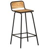 vidaXL Bar Chair Set of 4 Natural wood, black - 2 of 2