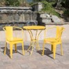 VisioGear Patio Bistro Sets, 3 Pieces Patio Dining Sets with Metal Table Top for Backyard or Poolside, Yellow, 24.25"*24.25"*30" - 4 of 4