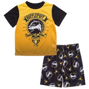 Harry Potter Gryffindor Hufflepuff Ravenclaw Slytherin Pajama Shirt and Shorts Sleep Set Little Kid to Big Kid - 1 of 4