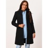 Seta T Women's Stand Collar Belted Single Breasted Long Coat - 3 of 4