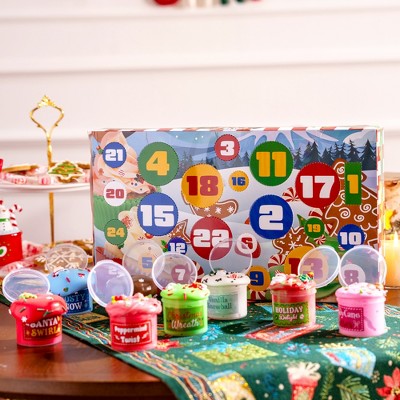 Christmas Slime Advent Calendar with 8 Dessert Jars and 16 Charms and Sprinkles
