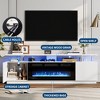 70" Modern Fireplace TV Stand - with 36" Electric Fireplace, LED Lights, 2-Tier TV Console with Storage Cabinet, 12 Flame Colors for Living Room - 4 of 4