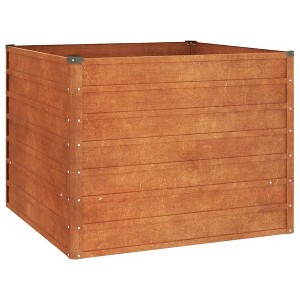 vidaXL Garden Raised Bed Flower Box Planter Box corten Steel Square Shape 39.4" x 39.4" x 30.3" Indoor/Outdoor use for Herbs Flowers Veggies - 1 of 4