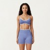 Anna-Kaci Active Women's Contrast Trim Scoop Neck Sports Bra with Adjustable Spaghetti Straps - 2 of 4