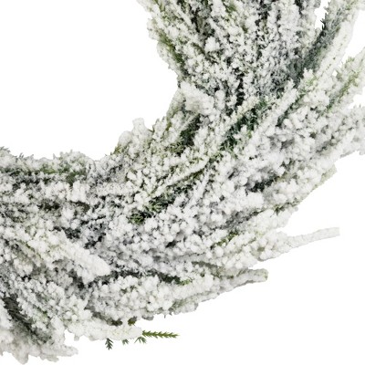 Frosted Pine Elegance Artificial Christmas Wreath 18" with Snowy Accents