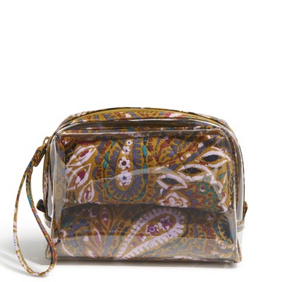 Vera Bradley Women's Outlet Clear 3 Piece Cosmetic Toiletry Bag Set