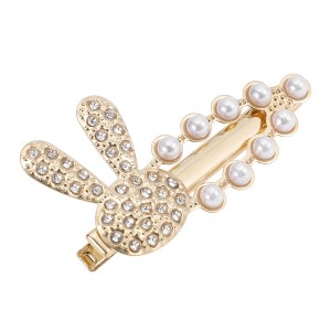 Unique Bargains Faux Pearl Camellia Hair Clips 1 Pc - 1 of 4