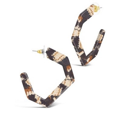SHINE by Sterling Forever Resin Hex Hoops