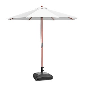 Yescom 9ft Solid Wood Outdoor Patio Umbrella with Base Included Parasol Wheels Stand for Bistro Market Garden Deck Yard Poolside - 1 of 4