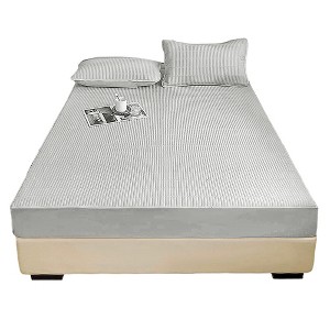 Unique Bargains Lattice Stitching Fitted Sheet 1 Pc - 1 of 4