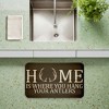 Stupell Industries Where You Hang Your Antlers Printed Anti-Fatigue Floor Mat, design by Kim Allen, 30"x18" - 4 of 4