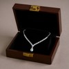Anna-Kaci Women's Rhinestone Necklace with Teardrop Crystal Pendant and V-Shaped Chain Design - Silver - 2 of 4
