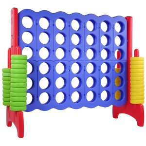 Swtroom Giant 4-in-a-Row 4 to Score Connect Game with Basketball Hoop and Ring Toss for Kids and Adults, 42 Rings and Quick-Release Slider - 1 of 3