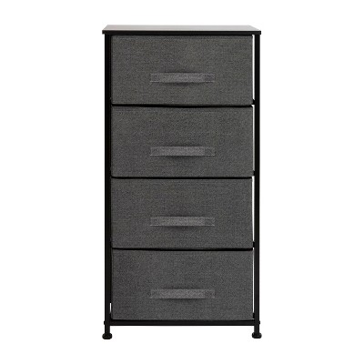 Emma 4-Drawer Black and Gray Vertical Storage Dresser
