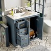 Grungis Bathroom Vanity with Ceramic Sink Combo,Freestanding Bathroom Storage Cabinet with Wood Frame and 3 Drawers&Soft Closing Doors - 2 of 4