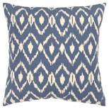 18"x18" Ikat Square Throw Pillow Cover Blue - Rizzy Home
