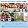 12-Pack 6.5" Clear Plastic Ice Buckets, BPA-Free Food Grade Multi-Purpose Drink Cooler with 12 Tongs, for Weddings & Parties (Small Size) - 4 of 4