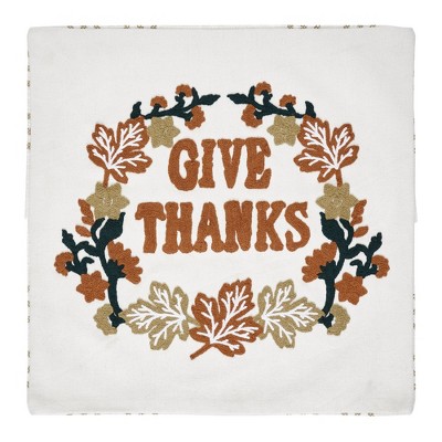 Wheat Plaid Give Thanks Pillow Cover 18x18 VHC Brands