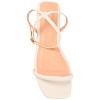 Journee Collection Womens Veena Ankle Strap Low Block Heel Sandals Off White 7.5 - 4 of 4